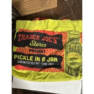 Trader Joe's The Pickles Tote Bag Canvas Reusable Grocery Shopping USA Eco Shopp